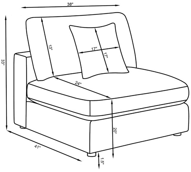 Coaster® Serene 4-Piece Beige Modular Sectional-2