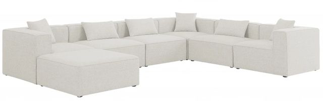Meridian Furniture Cube 7-Piece Cream Modular Sectional-0