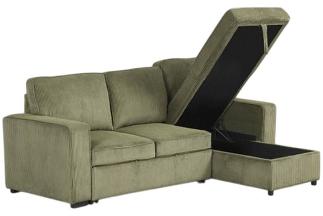 Furniture of America® Yves 2-Piece Green L-Shape Sectional-2