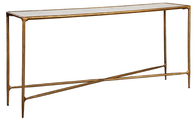 Furniture Classics Bronson White Console Table with Gold Base-0