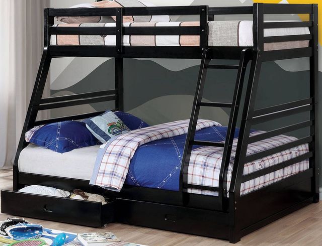 Furniture of America® California Black Twin/Full Bunk Bed-1