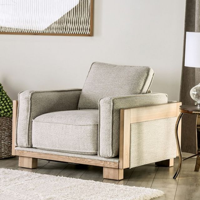 Furniture of America® Harstad Beige Chair-1