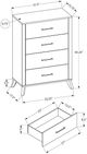Monarch Specialties Inc. Graphite/Grey Chest-1
