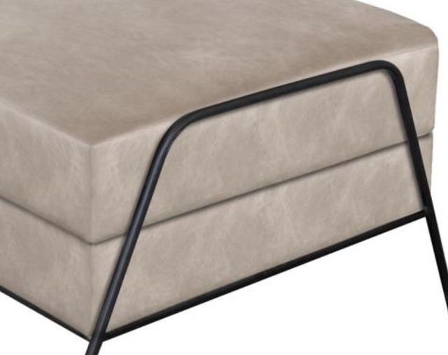 International Furniture Direct Tyne Black/Ivory Ottoman-1