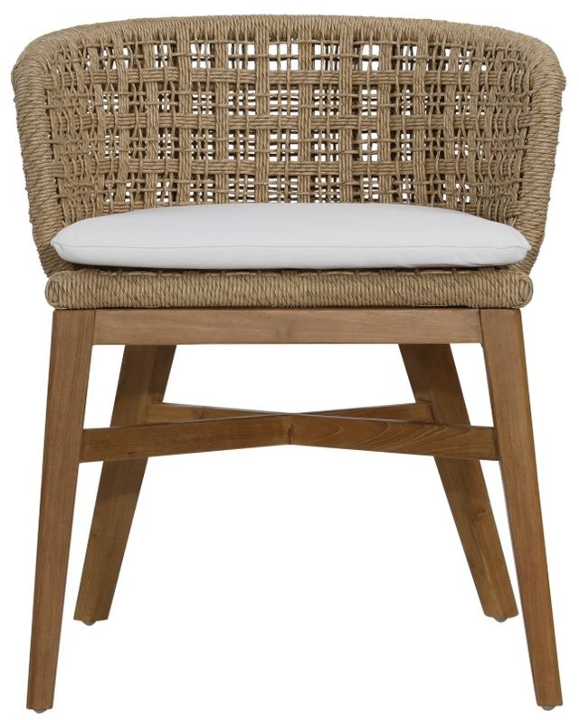 Dovetail Furniture Keith Ivory/Natural Rope/Teak Outdoor Dining Chair-0