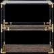 ACME Furniture Heleris Glass Top Console Table with Black/Gold Base-0