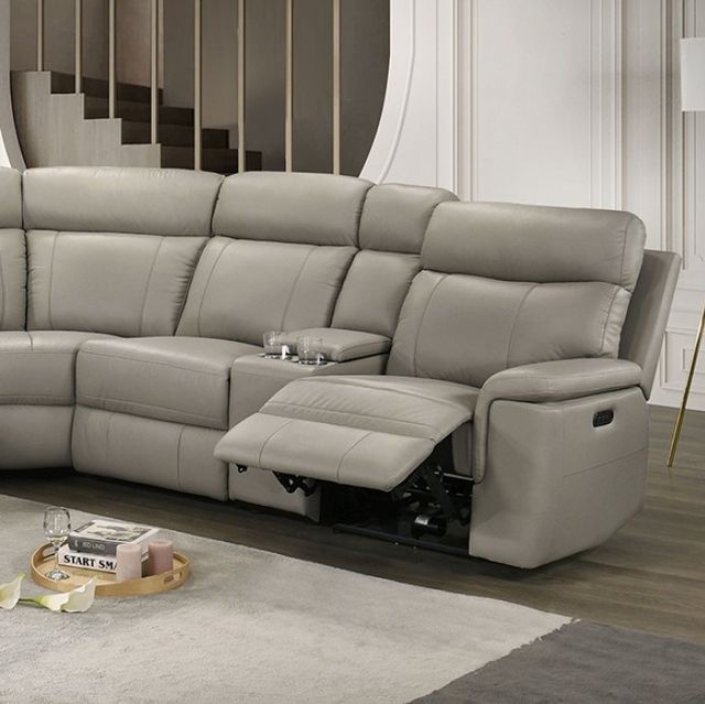 Furniture of America® Oliverus Taupe Power Sectional-3