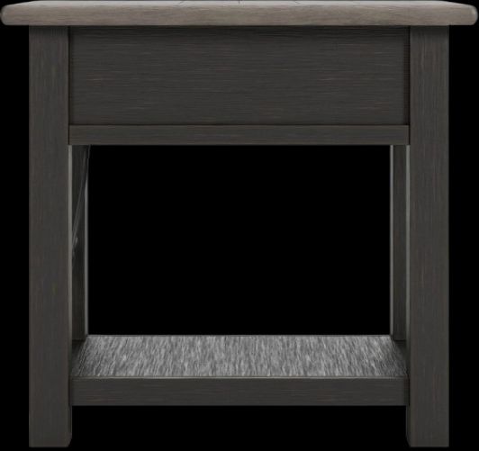 Signature Design by Ashley® Tyler Creek Grayish Brown End Table with Black Base -3