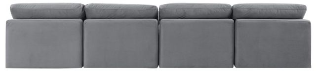 Meridian Furniture Indulge 4-Piece Gray Armless Velvet Sofa-3