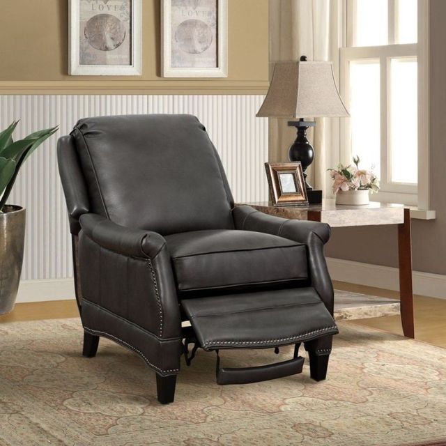 BarcaLounger® Ashebrooke Wrenn Gray Leather Manual Recliner-3