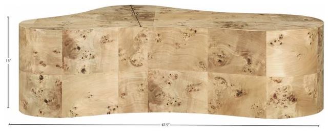 Meridian Furniture Zaire Burl Coffee Table-2