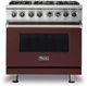 Viking® 5 Series 36" Kalamata Red Pro Style Dual Fuel Natural Gas Range-0