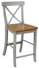 John Thomas Furniture® Dining Essentials Hickory/Stone X-Back Counter Stool-0