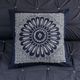 Olliix by INK+IVY Sofia Navy Cotton Embroidered Decorative Square Pillow-1