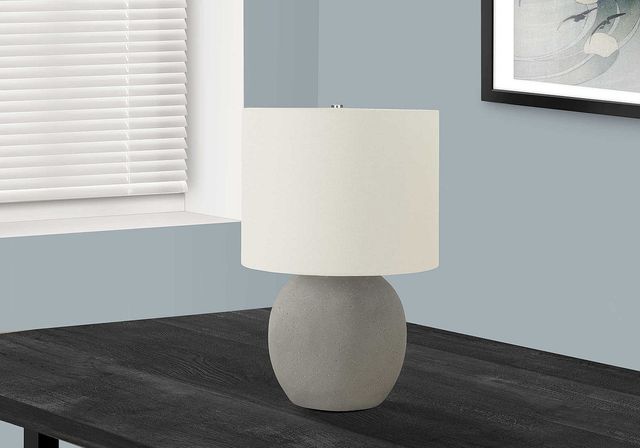 Monarch Specialties Inc. 20"H Grey Concrete Table Lamp-4