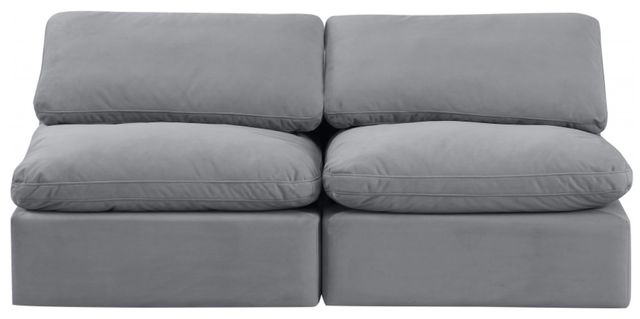 Meridian Furniture Indulge 2-Piece Gray Velvet Armless Sofa-1