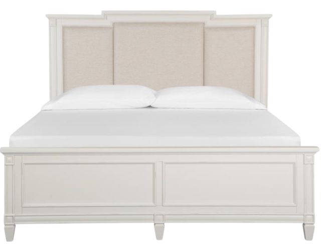 Magnussen Home® Willowbrook Egg Shell White/Natural King Panel Upholstered Headboard-1