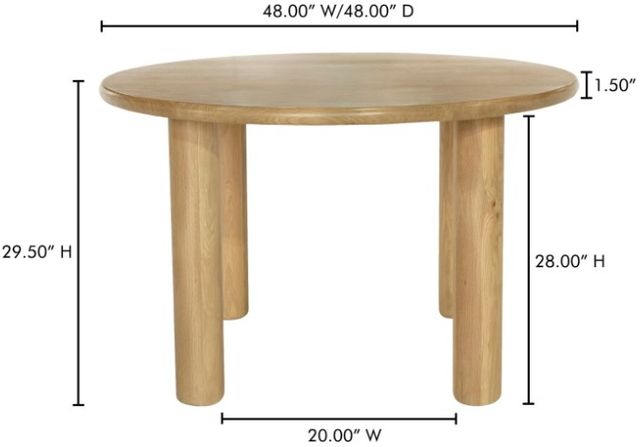 Moe's Home Collection Milo Natural Dining Table-2
