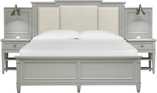 Magnussen Home® Glenbrook Natural/Pebble California King Wall Upholstered Panel Bed-1
