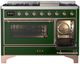 Ilve® Majestic III 48" Emerald Green Pro Style Dual Fuel Liquid Propane Range with Triple Glass Door and Copper Trim-2