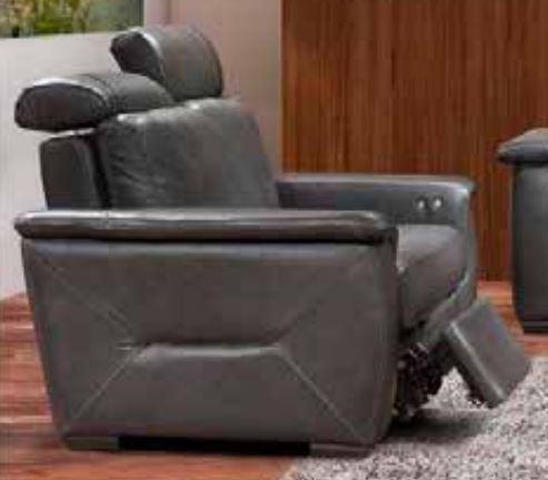 Fornirama 3782 Black Reclining Loveseat with Adjustable Headrest-1