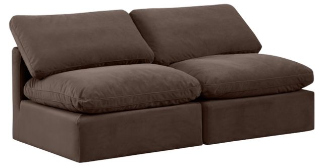 Meridian Furniture Indulge 2-Piece Brown Velvet Sofa-0