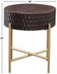 Steve Silver Co. Bobbi Burnished Espresso End Table with Matte Brass Base-2