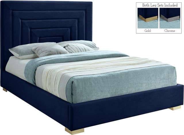 Meridian Furniture Nora Navy King Upholstered Panel Bed-3