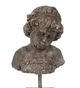 A & B Home Antique Cement Girl on Stand Figurines-1