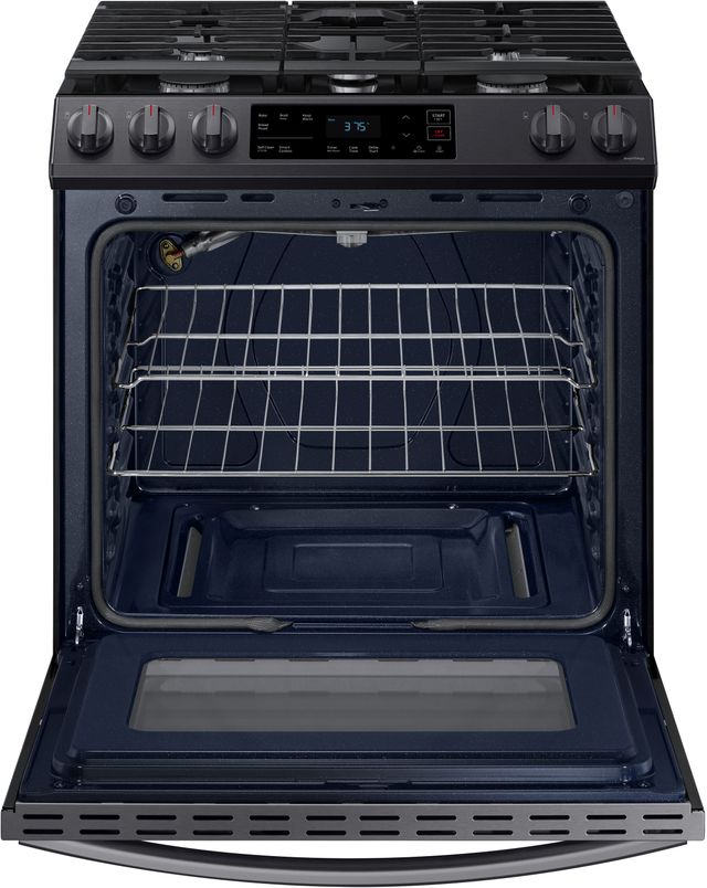 Samsung 30" Fingerprint Resistant Black Stainless Steel Front Control Slide-In Gas Range-1