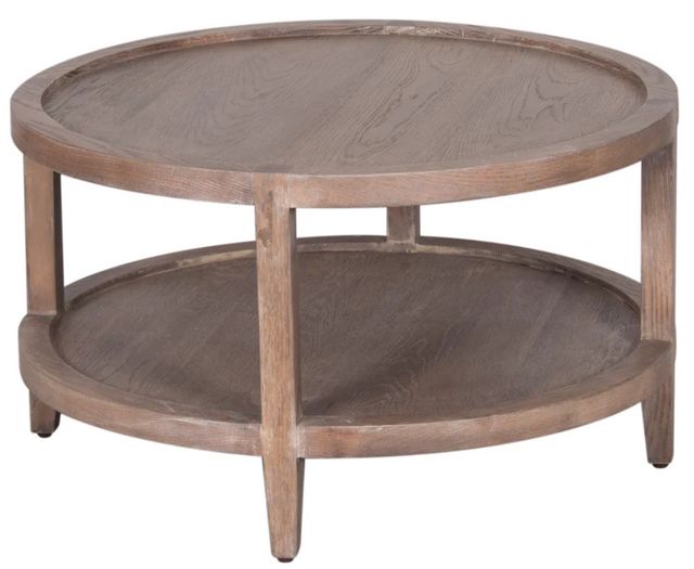 Porter International Designs Lowell Brown Round Coffee Table-0