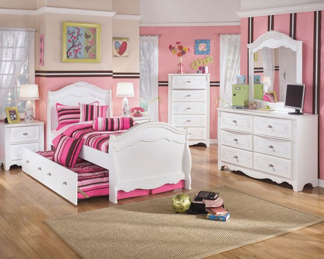 Signature Design by Ashley® Exquisite 2-Piece White Full Sleigh Headboard Set-3