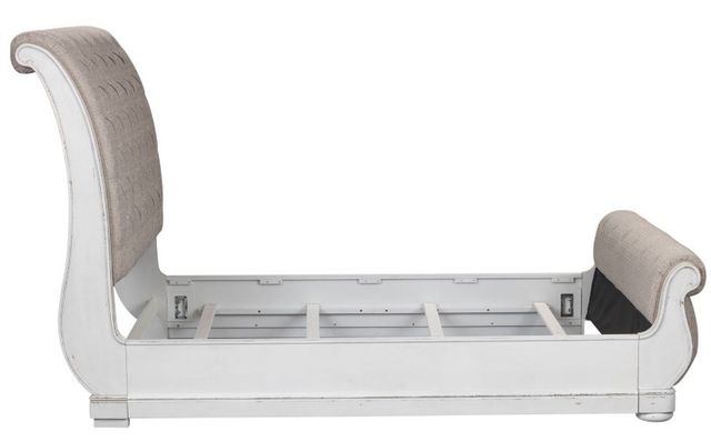 Liberty Furniture Magnolia Manor Antique White/Gray California King Upholstered Sleigh Bed-3