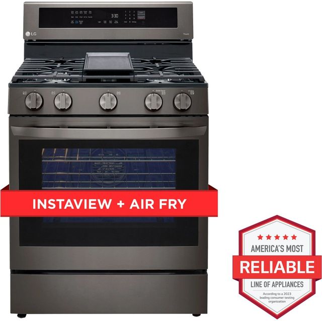 LG 30" PrintProof™ Black Stainless Steel Freestanding Gas Range-2