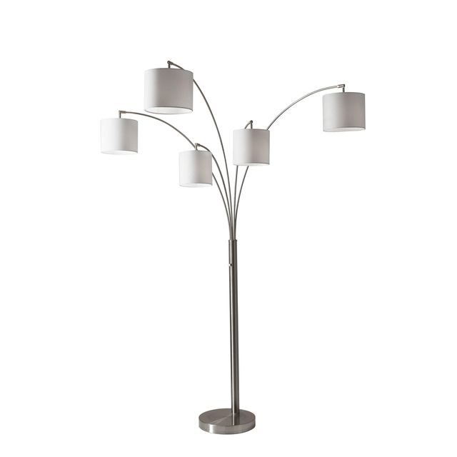 Adesso® Trinity Brushed Steel 5-Arm Arc Lamp-0