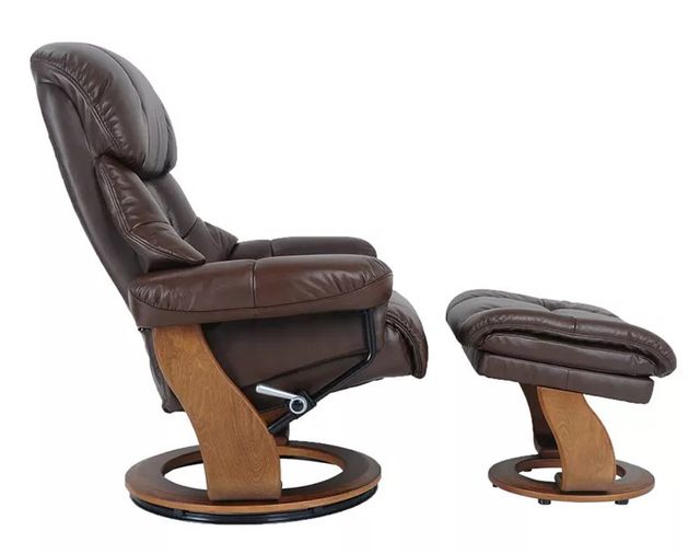 BenchMaster High Line Nicholas Chocolate Brown Chair and Ottoman Set-2
