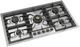 Ilve Nostalgie II 36” Stainless Steel Gas Cooktop with 5 Black Brass Burners-1
