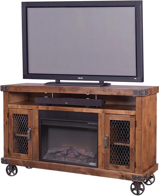 Aspenhome® Industrial Fruitwood 62" Fireplace Console-0