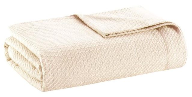 Olliix by Madison Park Egyptian Cotton Ivory Twin Blanket-0
