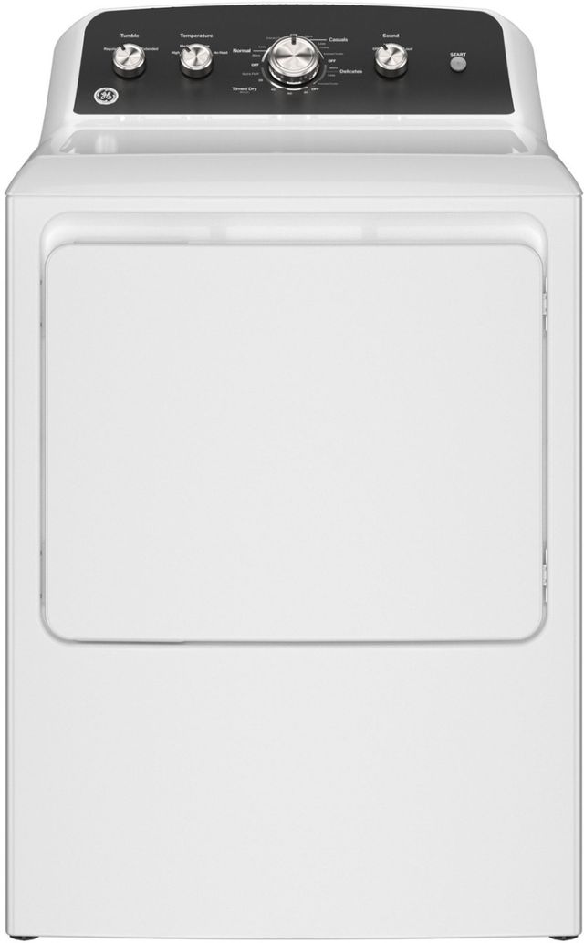 GE® 7.2 Cu. Ft. White Electric Dryer with Extended Tumble-0