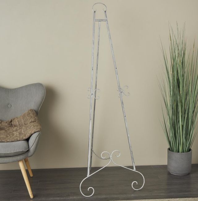 Deco Marche Silver Scroll Large Adjustable 3-Tier Display Easel with Chain Support-3