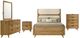 Coaster® Bennett 5-Piece Light Oak Eastern King Upholstered Panel Bedroom Set-0