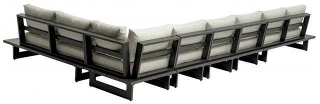 Meridian Furniture Maldives 3-Piece Cream/Dark Gray Aluminum/Fabric 102" Outdoor Modular Sectional-2
