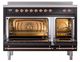 Ilve® Nostalgie II Noblesse 48'' Glossy Black Pro Style Induction Range with Copper Trim-2