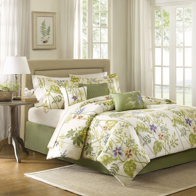 Olliix by Madison Park Kannapali 7 Piece Green King Comforter Set-0