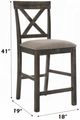 ACME Furniture Martha II 2-Piece Tan/Weathered Gray Counter Height Side Chair Set-2