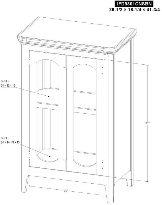 International Furniture Direct Brava Brown 2-Door Console-2