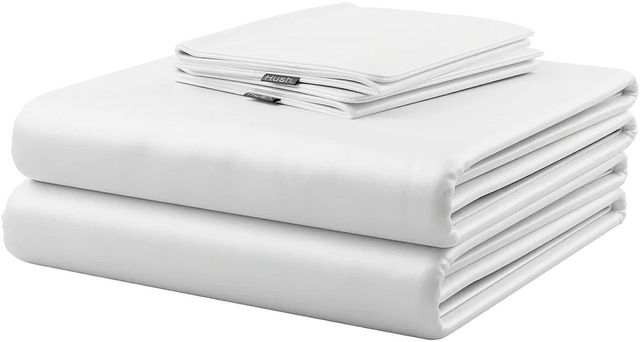 Hush Iced 4-Piece White Twin XL Bamboo Cooling Sheets and Pillowcase Set-0