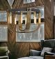 Cal® Lighting & Accessories Apulia Iron/Light Oak Chandelier-2