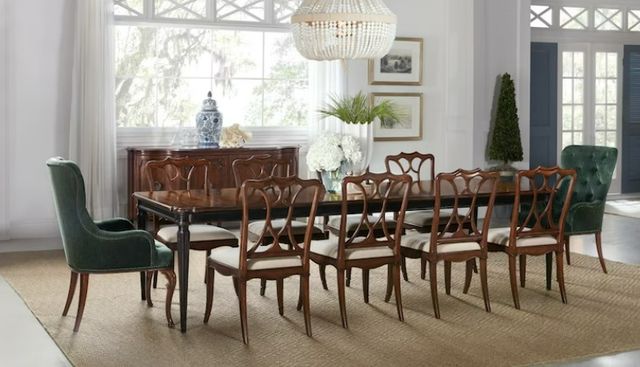 Hooker® Furniture Charleston Maraschino Cherry Rectangular Leg Dining Table with Black Cherry Base-1